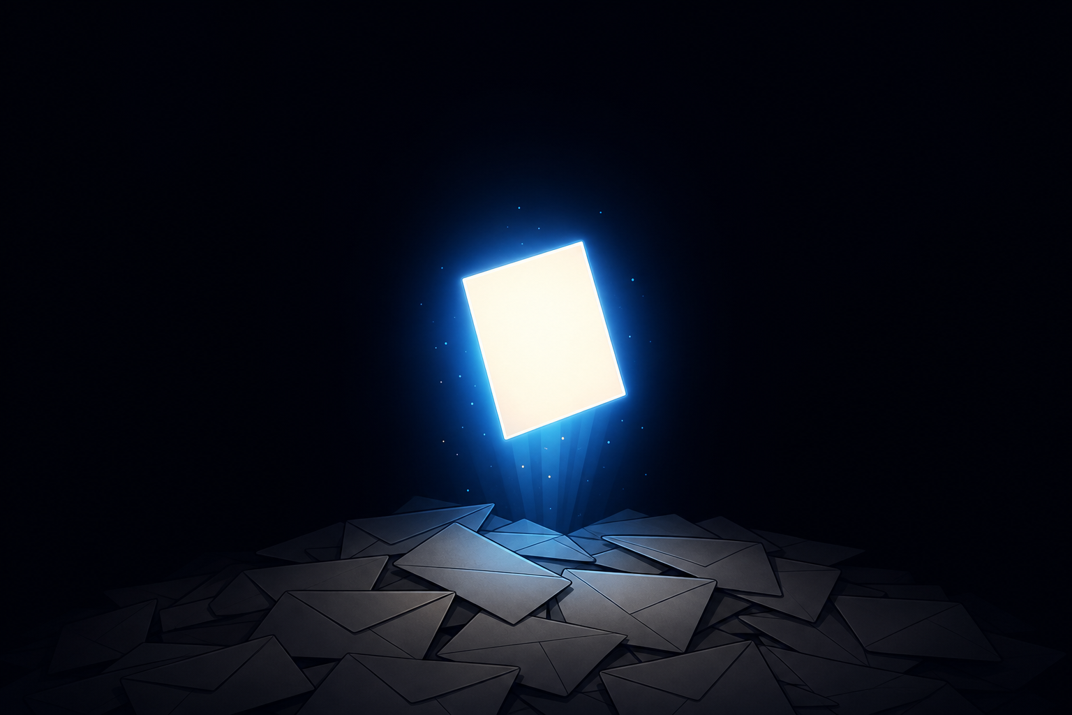 Electric Blue Note Rising Above Muted Envelopes